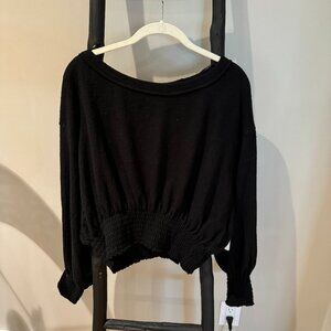 Free People Black Long Sleeve Sweater
